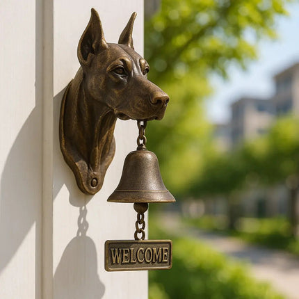 Wall Mounted Door Bell with Dog Design, Antique Bronze Bell for Front Door – image 6
