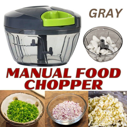 Manual Food Chopper with Stainless Steel Blades | Effortless Vegetable Cutting for Quick Meal Prep
