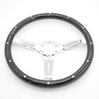 Wood Steering Wheel with Electroplated Finish | 15-Inch Classic Design for Enhanced Driving Experience