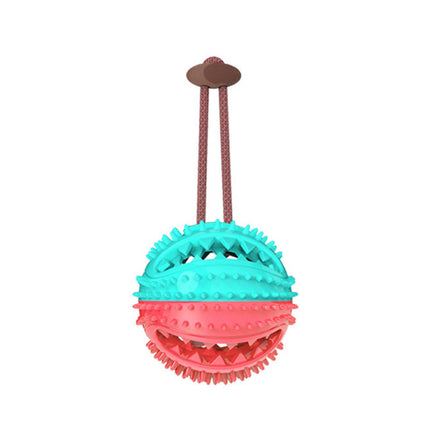 Interactive Dog Toy Ball with Suction Cup | Dental Care and Tug-of-War Fun for Active Dogs