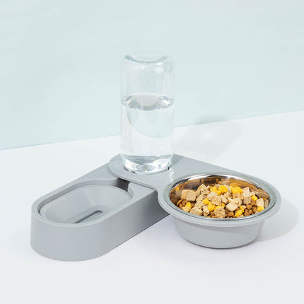 Automatic Pet Feeder with Stainless Steel Bowl & Water Dispenser | Efficient Mealtime Solution for Cats