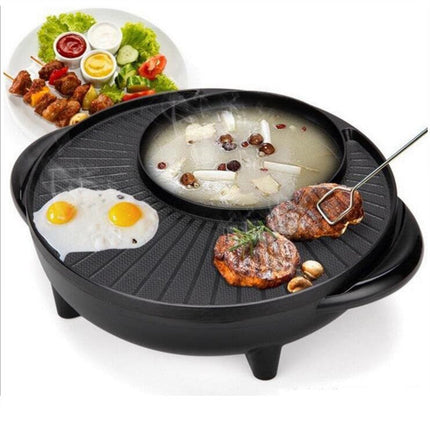 Electric Korean-Style All-in-One Pot with 5-Speed Temperature Control | Versatile Cooking for Hot Pot, Teppanyaki, and More
