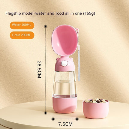 Portable Dog Water Dispenser Cup with Food Bowl | Easy-Clean PP Plastic for Hydration on the Go