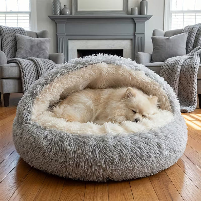 Small Dog Bed, Plush Cat Bed with Non Slip Bottom, Soft Calming Pet Bed for Small Dogs and Cats_01