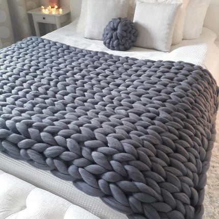 Chunky Knit Throw Blanket, Hypoallergenic Sofa Throw – image 7