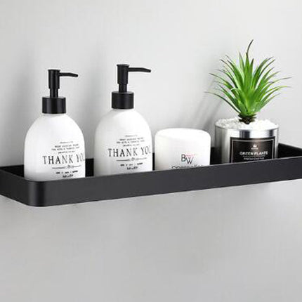Black Aluminum Bathroom Towel Rack with Hooks, Bathroom Organizer for Towels – image 9