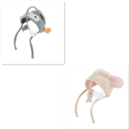 Head-Wearing Cat Toy with Feather Teaser | Adjustable Interactive Hat for Hands-Free Play