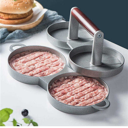 Aluminum Alloy Burger Press Tool Kit with Non-Stick Mold | Effortless Burger Shaping and Easy Cleanup