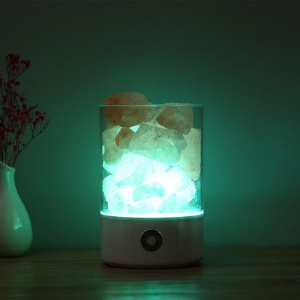 Himalayan Salt Crystal Lamp with Negative Ion Generator | Air Purifier and Stress Relief Night Light
