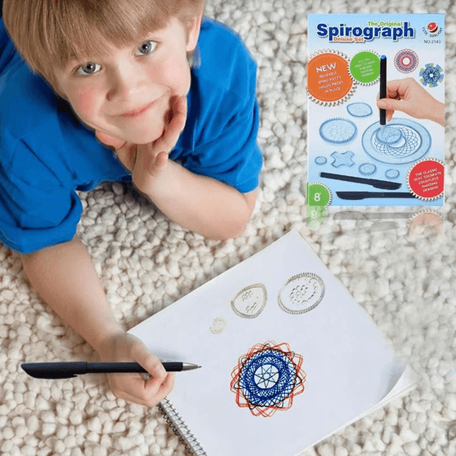 Drawing Gears Set with Design Ruler, Spiral Drawing Toy Kit in Tin, Arts and Crafts for Kids and Adults