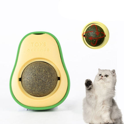 Avocado Catnip Wall Toy with 360-Degree Silvervine Ball | Engaging Teeth Cleaning Fun for Cats