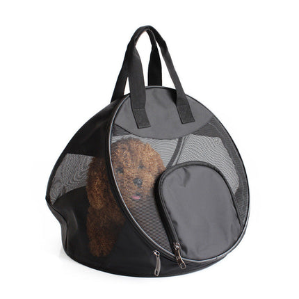 Portable Breathable Pet Carrier with Mesh Windows | Durable Polyester Handbag for Comfortable Travel