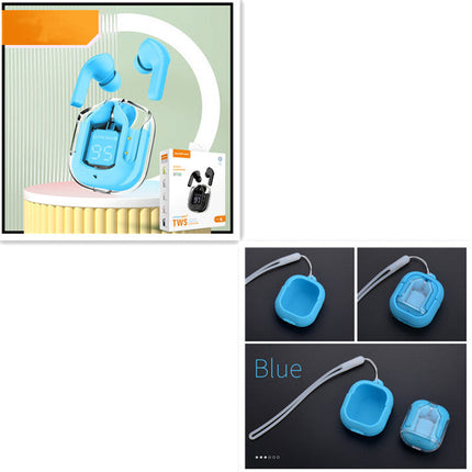 Mini Transparent Wireless Bluetooth Headset with LED Power Display | Noise Reduction for Ultimate Music Freedom