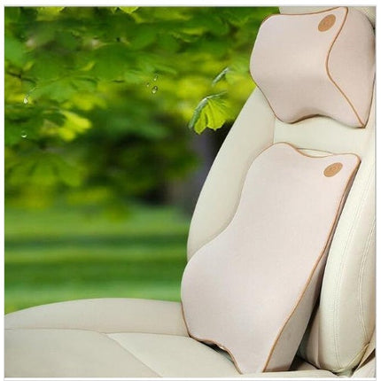 Car Memory Foam Cushion with 3D Headrest & Lumbar Support | Ultimate Comfort for Pain-Free Driving