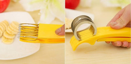 Ergonomic Banana Slicer with Stainless Steel Blade | Efficient Multi-Slicing Tool for Quick Healthy Snacks