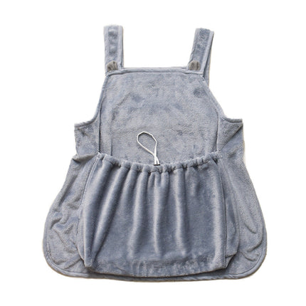 Soft Plush Pet Apron in Grey with Adjustable Straps | Comfortable Bomao Design for Small Pets