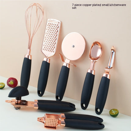 Stainless Steel Kitchen Utensils Set with Elegant Cutlery Rack | 7-Piece Cooking Tools for Stylish & Efficient Meal Prep