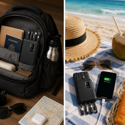 Best Power Bank | 19000mAh Portable Charger with Integrated Cables | Best Portable Power Bank for iPhone, Samsung & Android