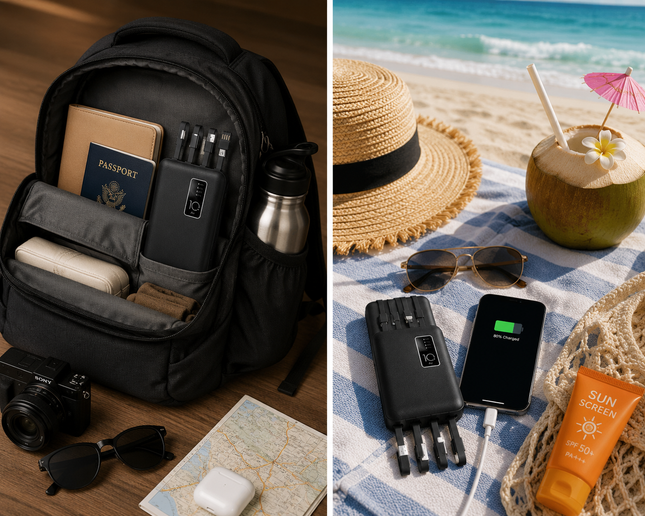 Best Power Bank | 19000mAh Portable Charger with Integrated Cables | Best Portable Power Bank for iPhone, Samsung & Android