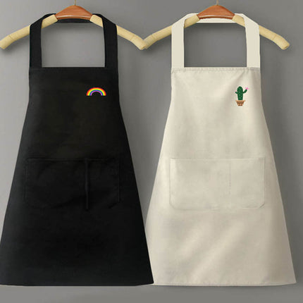 Waterproof PVC Apron with Cute Rainbow & Cactus Designs | Stylish Protection for Kitchen Cooking