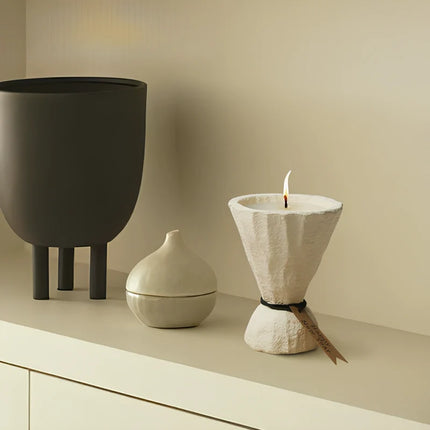 Cement Candle Holder with Nordic-Inspired Design | Versatile Home Decor for Elegant Ambiance