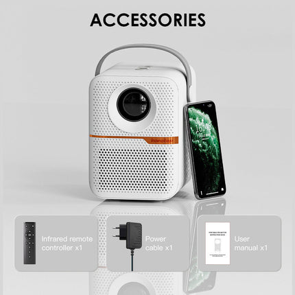 High-Quality Mini Portable LCD Projector with 1280x720 Resolution | Efficient 400 Lumens for Indoor and Outdoor Use