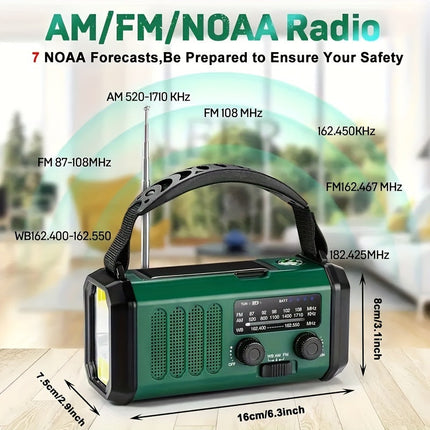 NOAA Weather Radio, Emergency Radio with Solar Panel and Hand Crank