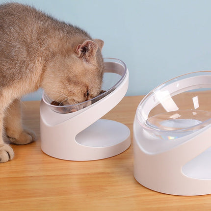 Ergonomic Cat Bowl with Diagonal Design for Cervical Vertebra Protection | Natural Eating Position for Cat Health