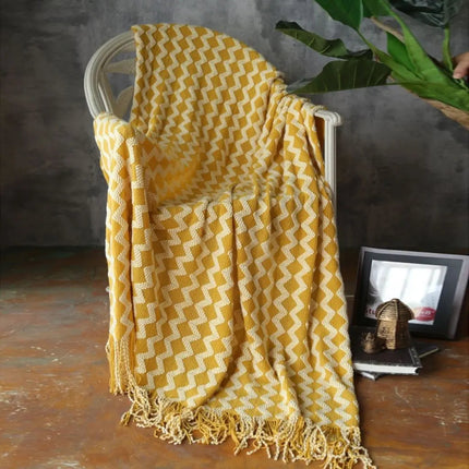 Chenille Throw Blanket with Tassels, Soft Chenille Blanket for All Seasons – image 5