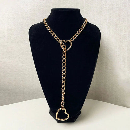 Gothic Heart Necklace, Y Lariat Necklace in Stainless Steel – image 8
