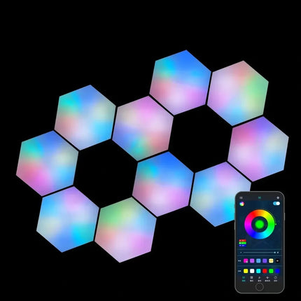 Honeycomb Hexalight Smart LED Wall Panels with App Control | Customizable Color Lighting for Gaming and Ambiance
