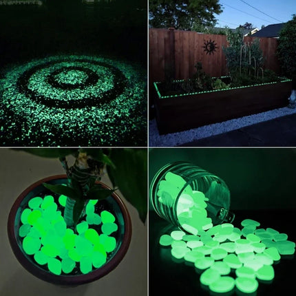 Luminous Glow Pebbles with Light-Absorbing Effect | Waterproof Decorative Stones for Gardens and Aquariums