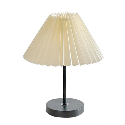Dimmable Table Lamp with Pleated Fabric Shade | Elegant Lighting for Home Ambiance