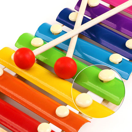 Wooden Xylophone for Baby, Wooden Piano Toy with Knocking Mallet – image 8