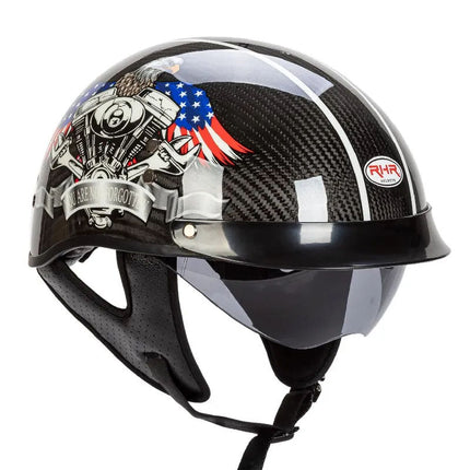 Carbon Fiber Half Face Helmet with Visor, Retro Open Face Biker Helmet – image 6