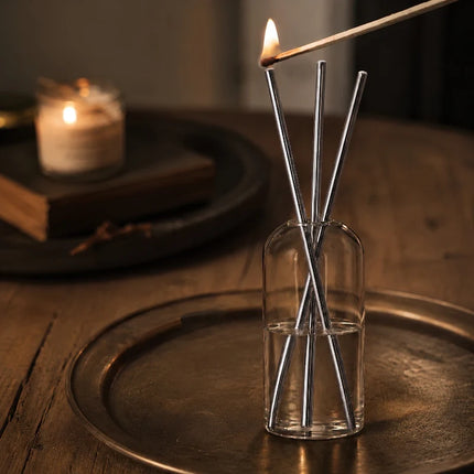 Oil Candle with Refillable Mineral Oil for Steady Glow | Elegant Glass Design for Cozy Ambience