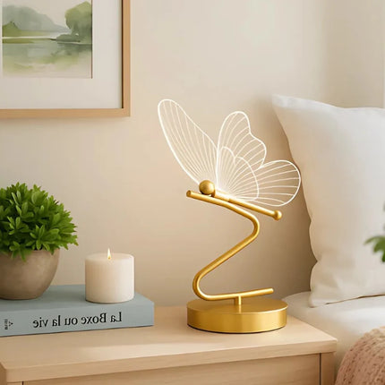 Wing-Inspired Table Lamp with Adjustable Lighting | Rechargeable Acrylic Design for Elegant Home Decor