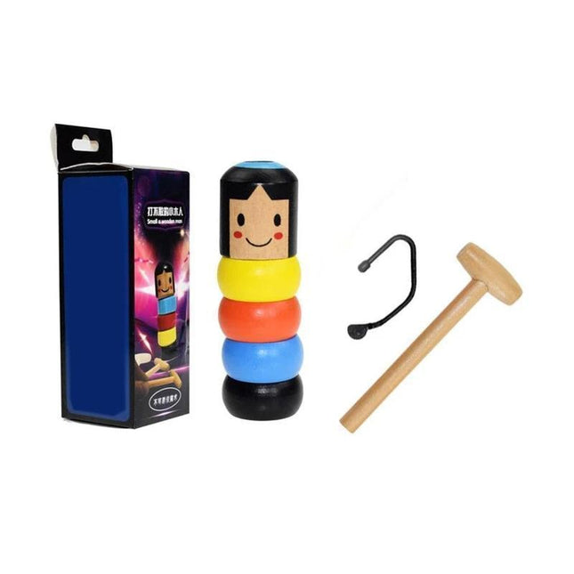 Wooden Toys Magic Puppet with Hammer, Easy Magic Tricks for Kids and Adults