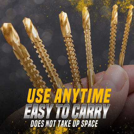 Drill Bit Set, 6 Piece High Speed Steel Drill Bits with Titanium Coating – image 8