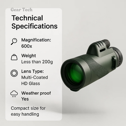 Compact Monocular for Bird Watching, Handheld Monocular Telescope with Smartphone Adapter