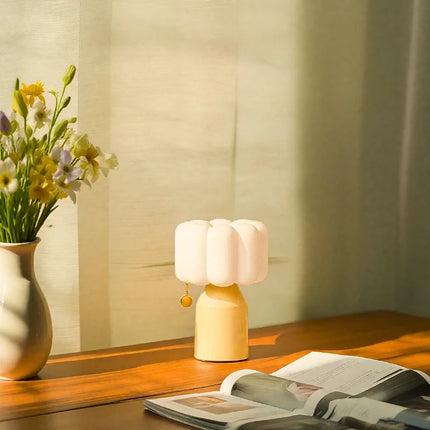 Cloud-Soft Touch Control Table Lamp with Rechargeable Battery | Portable Cozy Lighting for Any Space