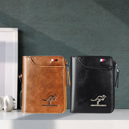RFID Blocking Wallet for Men, Mens Wallet with Zipper and 14 Card Slots, Card Holder Wallet with Cash Pocket – image 7