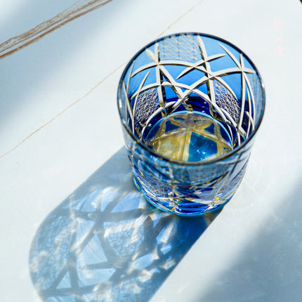 Whiskey Glasses with Wooden Gift Box, Hand Cut Whisky Glass with Lightning Pattern – image 8