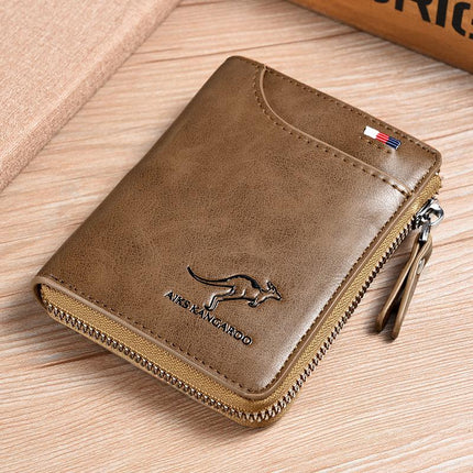 RFID Blocking Wallet for Men, Mens Zipper Wallet with 14 Card Slots, Card Holder Wallet with Cash Pocket