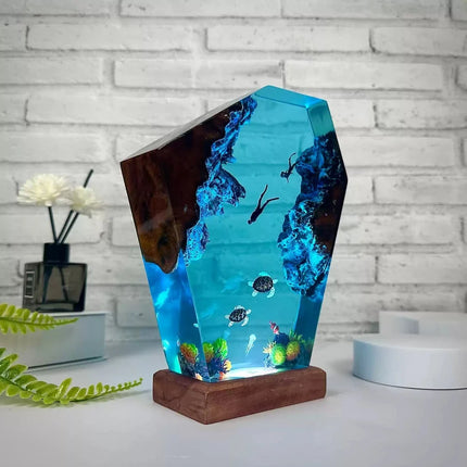Nature-Inspired Night Light with Multiple Color Options | Premium Resin Design for Relaxing Ambiance