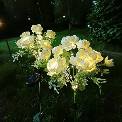 Solar Flower Lights for Garden with Timeless Floral Design | Durable Outdoor Décor for Enchanting Nighttime Glow