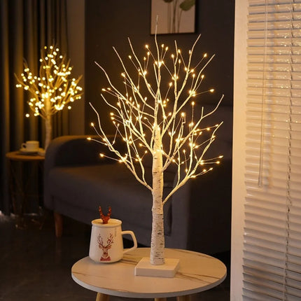 Nordic Birch Tree Light with 144 Warm White LEDs | Cordless Decorative Accent for Cozy Ambiance