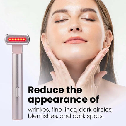 Red Light Therapy Face Wand with Micro-Vibration & Heat | Professional Anti-Aging Device for Glowing Skin