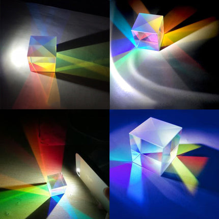 Rainbow Prism Glass Cube, Optical Prism for Light Refraction, Science Toy and Educational Toys – image 5