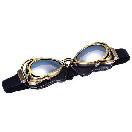 Vintage Motorcycle Goggles, Retro Riding Goggles with Adjustable Strap